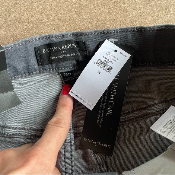 Banana Republic Factory Curvy High-Rise Skinny Jean - Washed Out Gray, Sz 2 / 26 - Picture 7 of 12